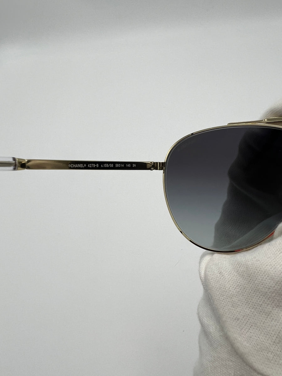 CHANEL sunglasses POLARIZED 4203 395/S9 Brown Gold Women 52-21-135 Italy